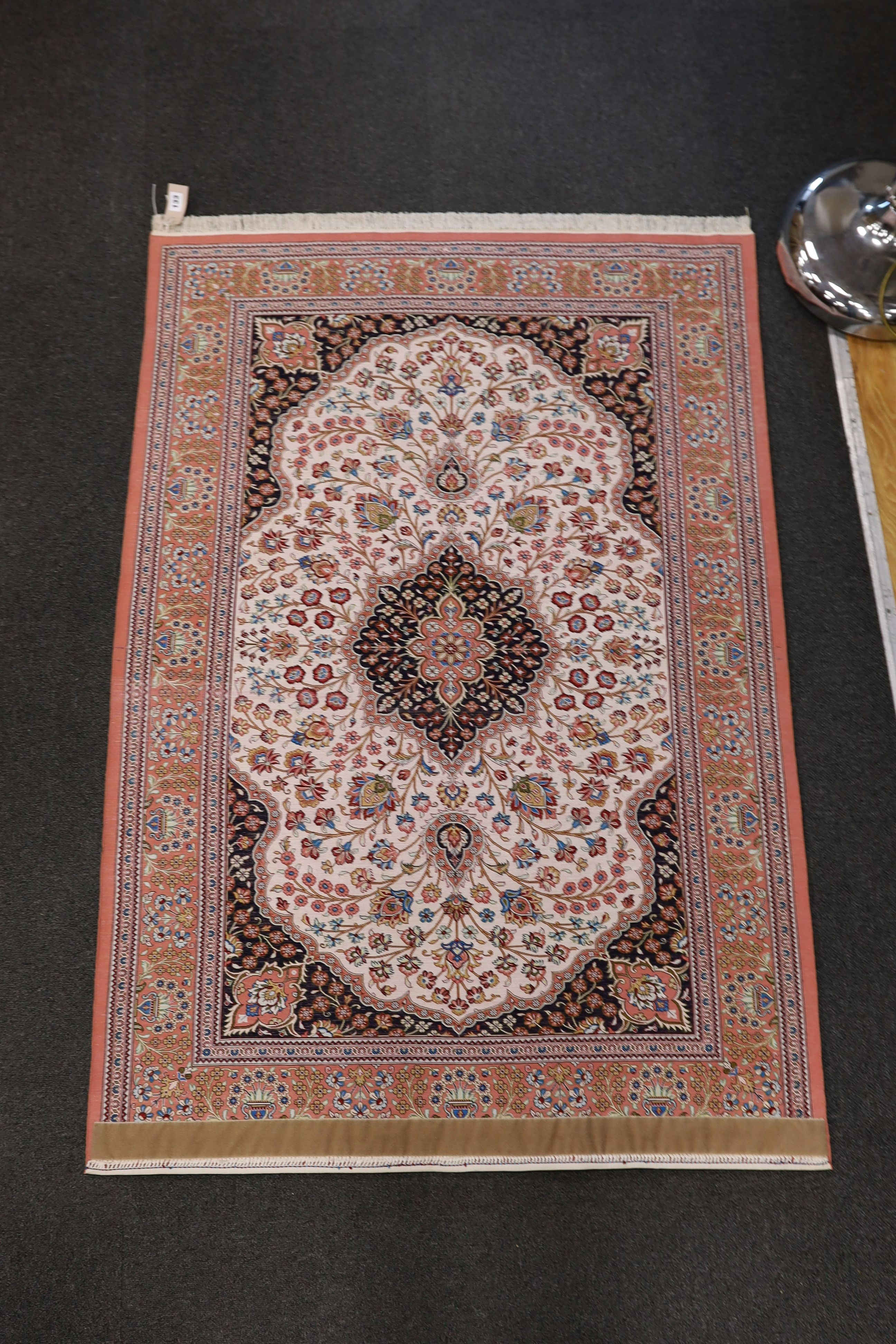 Two North West Persian part silk rugs, larger 150 x 103cm